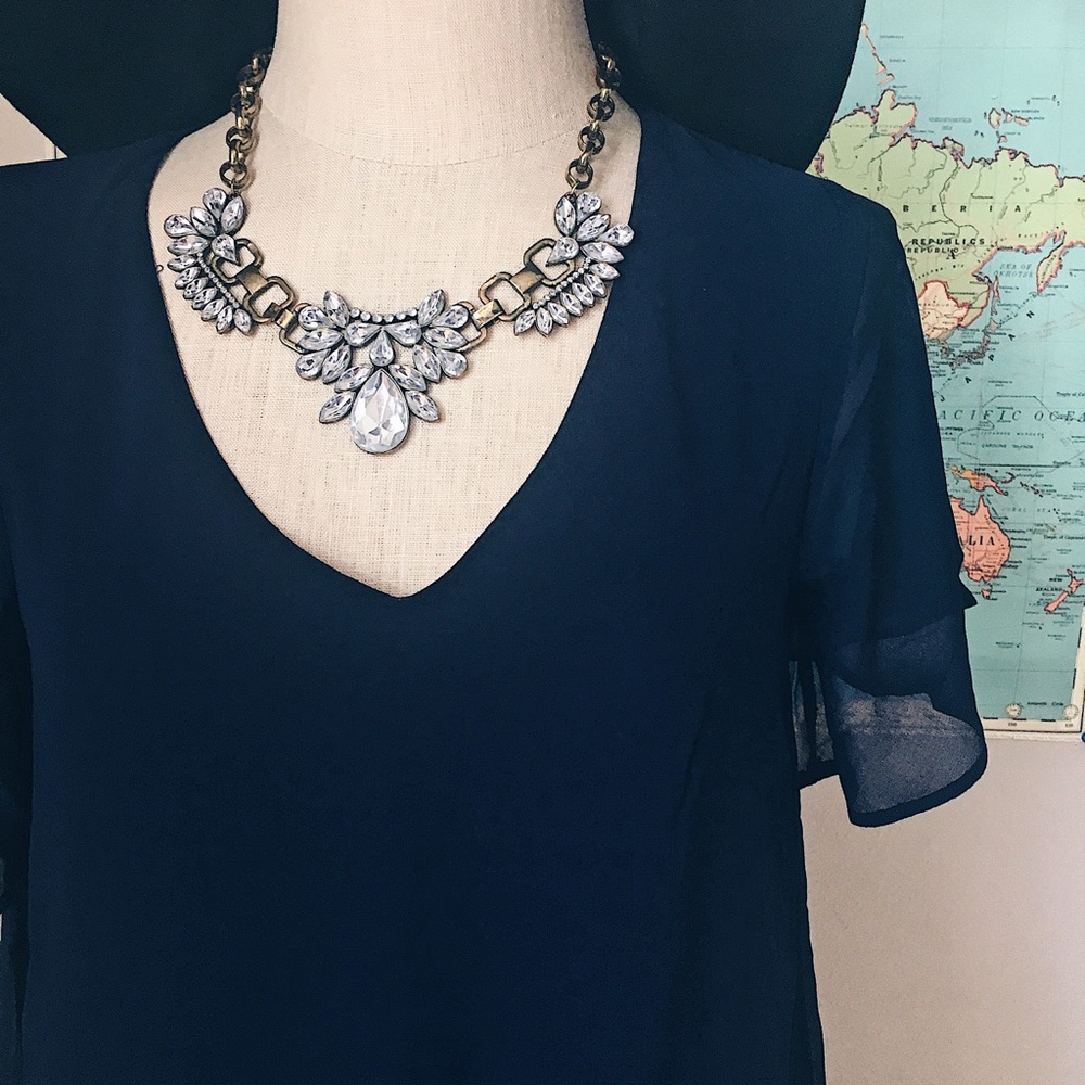 SALE WILA Chic Navy Shift Dress - Picture 6 of 7